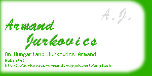 armand jurkovics business card